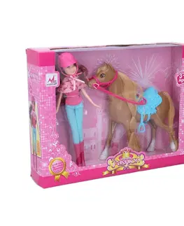 Hračky panenky WIKY - Panenka s koněm, 21 cm