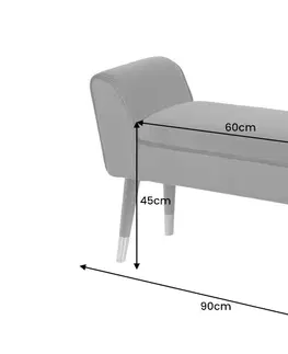 Lavice do jídelny LuxD Designová lavice Dafina 90 cm béžový samet