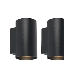 Nastenna svitidla Sada 2 moderních nástěnných svítidel černé kulaté - Sandy
