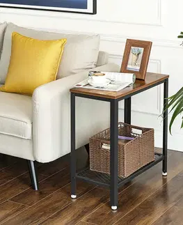 Konzolové stoly Odkládací stolek industriální design 60 x  60 x 30 cm