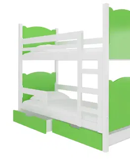Postele ArtAdrk Dětská patrová postel MARABA Barva: bílá / zelená