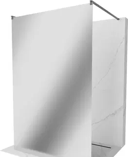 Sprchové zástěny MEXEN/S Kioto samostatně stojící sprchová zástěna 130 x 200, lustro 8 mm, gun gray kartáčovaná 800-130-002-66-50