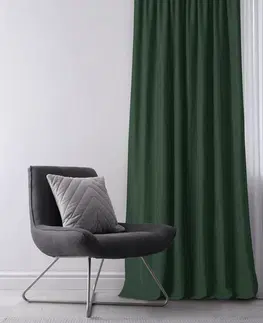 Záclony HOMEDE Závěs MILANA klasická transparentní vlnovka 7 cm zelený, velikost 220x300
