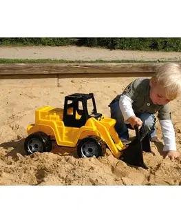 Dřevěné vláčky Lena Nakladač Giga Trucks žlutá, 62 cm