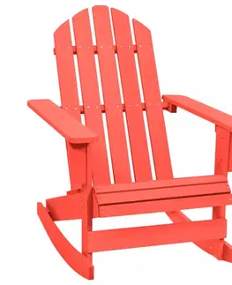 Zahradní křesla a židle Zahradní houpací křeslo jedlové dřevo Dekorhome Červená