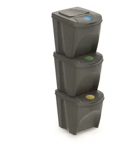 Odpadkové koše Koš na tříděný odpad Sortibox 25 l, 3 ks, šedá IKWB20S3 405u