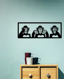 Bytové doplňky a dekorace Wallity Nástěnná dekorace Three Monkeys černá - M