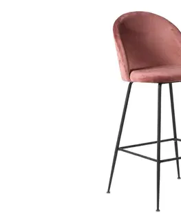 Barové židle Norddan Designová barová židle Kristopher, růžová / černá