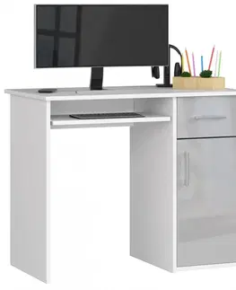 Psací stoly Ak furniture Volně stojící psací stůl Pin 90 cm bílý/šedý