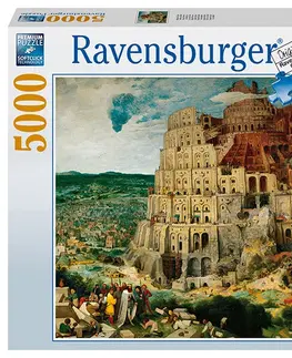 Hračky puzzle RAVENSBURGER - Brueghel starší: Stavba babylonské věže 5000 dílků