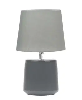 Designové stolní lampy NOVA LUCE stolní lampa ALICIA chrom a šedý kov šedé stínidlo E14 1x5W 230V IP20 bez žárovky 8805202