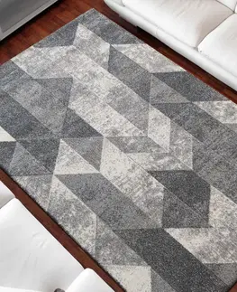 Moderní koberce Šedý koberec s moderním vzorem Šířka: 120 cm | Délka: 170 cm