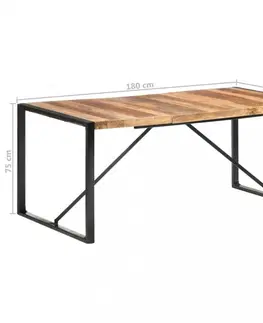 Jídelní stoly Jídelní stůl masivní dřevo / kov Dekorhome 160x80x75 cm