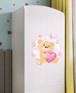 Dětský nábytek Kocot kids Dětská skříň Babydreams 90 cm medvídek s motýlky bílá