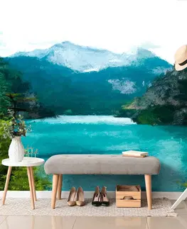 Samolepící tapety Samolepící tapeta malované horské jezero