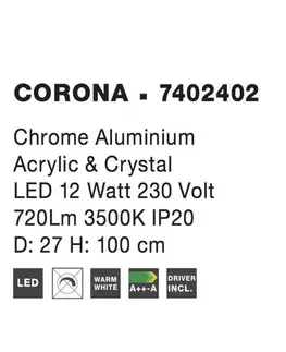 Designová závěsná svítidla NOVA LUCE závěsné svítidlo CORONA chromovaný hliník akryl a křišťál LED 12W 230V 3000K IP20 7402402