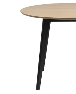 Jídelní stoly Dkton Kulatý jídelní stůl Nieves 105 cm dub