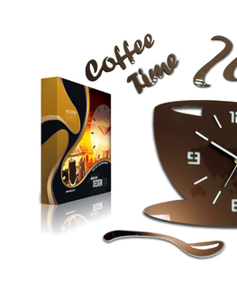 Nalepovací hodiny ModernClock Nástěnné hodiny Coffe měděné