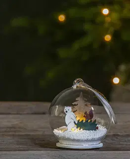 Vánoční vnitřní dekorace STAR TRADING LED koule Forest Friends lední medvěd strom