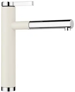 Dřezové baterie Blanco LINEE S Silgranit-look dvoubarevná bílá soft/chrom