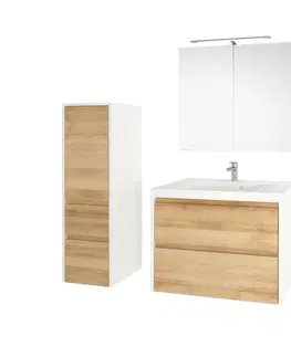 Koupelnový nábytek MEREO Opto, koupelnová skříňka s keramickým umyvadlem 121 cm, dub Riviera CN923