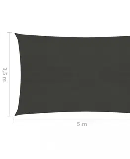 Stínící textilie Stínící plachta obdélníková HDPE 3,5 x 5 m Dekorhome Černá