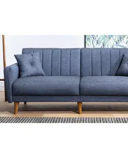 Pohovky a gauče Pohovka s lůžkem AQUA trojmístná modrá