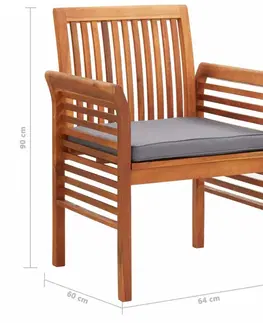 Zahradní křesla a židle Zahradní jídelní židle 2 ks akáciové dřevo Dekorhome Krémová