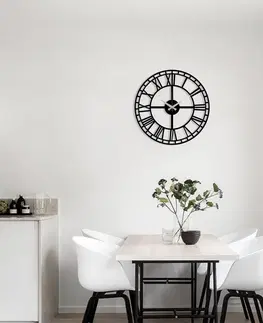 Hodiny Wallity Dekorativní nástěnné hodiny Metala 48 cm černé