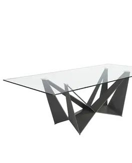 Designové a luxusní jídelní stoly Estila Luxusní jídelní stůl Urbano obdélníkový skleněný 180-240cm