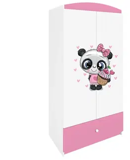 Dětský nábytek Kocot kids Dětská šatní skříň BABYDREAMS Panda růžová