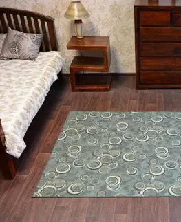 Koberce a koberečky Dywany Lusczow Kusový koberec DROPS Bubbles zelený, velikost 100x250