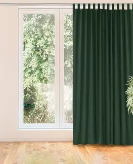 Záclony HOMEDE Závěs MILANA klasické záložky 10 cm zelený, velikost 220x175