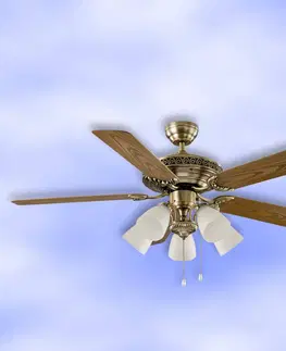 Stropní ventilátory se světlem CasaFan Centurion – stropní ventilátor, starožitná mosaz