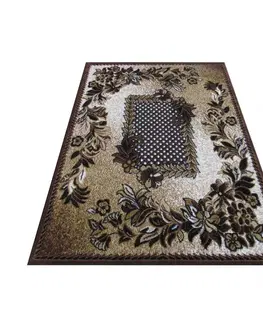 Vintage koberce Kvalitní hnědý koberec do obýváku Šířka: 120 cm | Délka: 170 cm