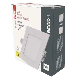 Bodovky do podhledu na 230V EMOS LED podhledové svítidlo NEXXO bílé, 12 x 12 cm, 7 W, neutrální bílá ZD2125