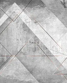 Vzorované tapety Tapeta šedá trojúhelníková perspektiva