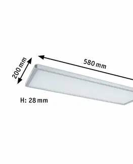 LED nástěnná svítidla PAULMANN LED Panel 3-krokové-stmívatelné Atria Shine hranaté 580x200mm 2700lm 3000K matný chrom