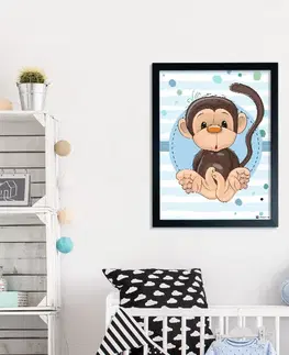 Obrazy do dětského pokoje Obraz s opičkou do dětského pokojíčku