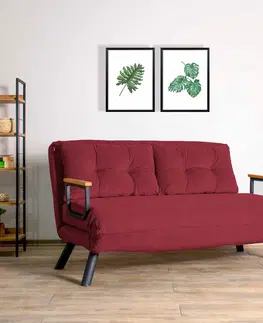 Pohovky a gauče Pohovka s lůžkem SANDO dvoumístná bordó
