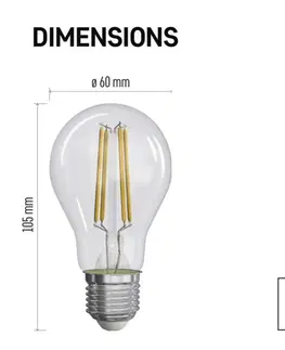 LED žárovky EMOS LED žárovka Filament A60 / E27 / 5 W (75 W) / 1 060 lm / teplá bílá ZF5157