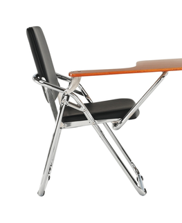 Kancelářské židle Židle NERSO s deskou na psaní, černá/přírodní