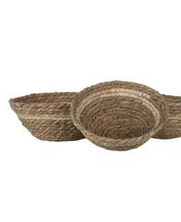 Chlebníky Set 3ks košíků z mořské trávy  - Ø25*10 / Ø 22*9 / Ø20*8 cm Clayre & Eef 6RO0552
