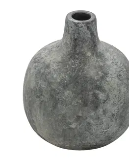 Dekorativní vázy Šedá keramická váza s patinou Lina - Ø 9*9 cm Clayre & Eef 6CE1319