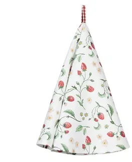 Utěrky Bavlněná utěrka s motivem lesních jahod Wild Strawberries – Ø 80 cm  Clayre & Eef WIS48