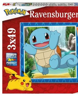 Hračky puzzle RAVENSBURGER - Vypusťte Pokémony 3x49 dílků