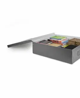 Úložné boxy Compactor Skládací úložná kartonová krabice s PVC 58 x 48 x 16 cm, šedá