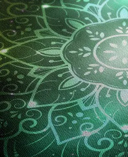 Obrazy Feng Shui Obraz Mandala s galaktickým pozadím v odstínech zelené