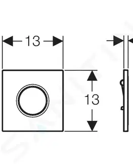 Koupelnové baterie GEBERIT Splachovací systémy Ovládání splachování pisoáru, alpská bílá 116.011.11.5
