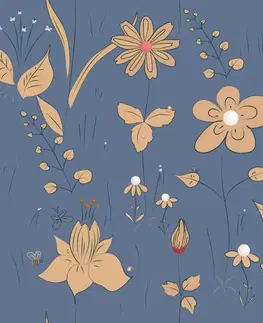 Samolepící tapety Samolepící tapeta luční květiny v modrém provedení